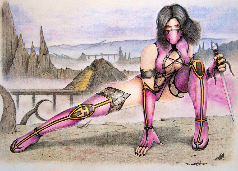 Mileena brings out the Sai by Schwarze1