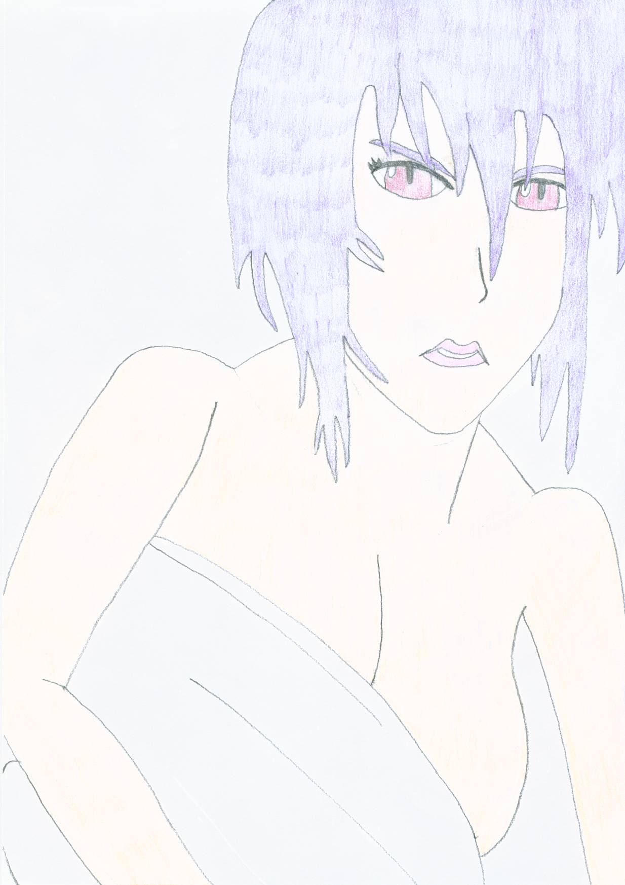 Kusanagi in bed (coloured) by Scratch