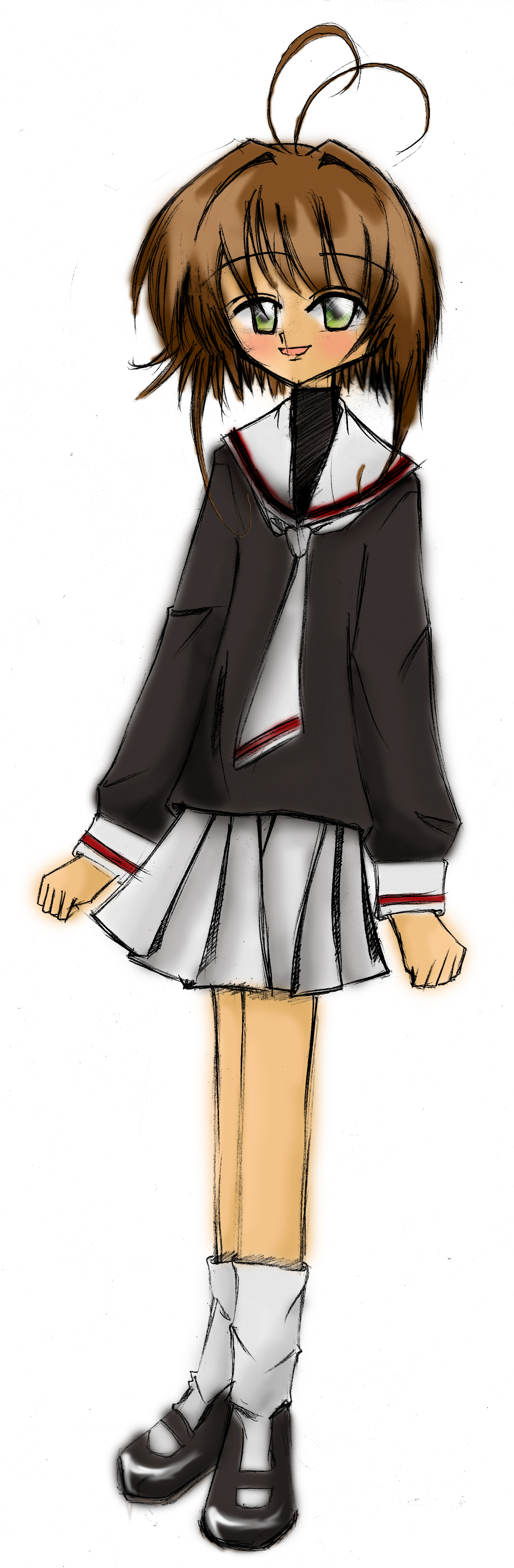 Sakura-chan in School Uniform by ScribbleArt