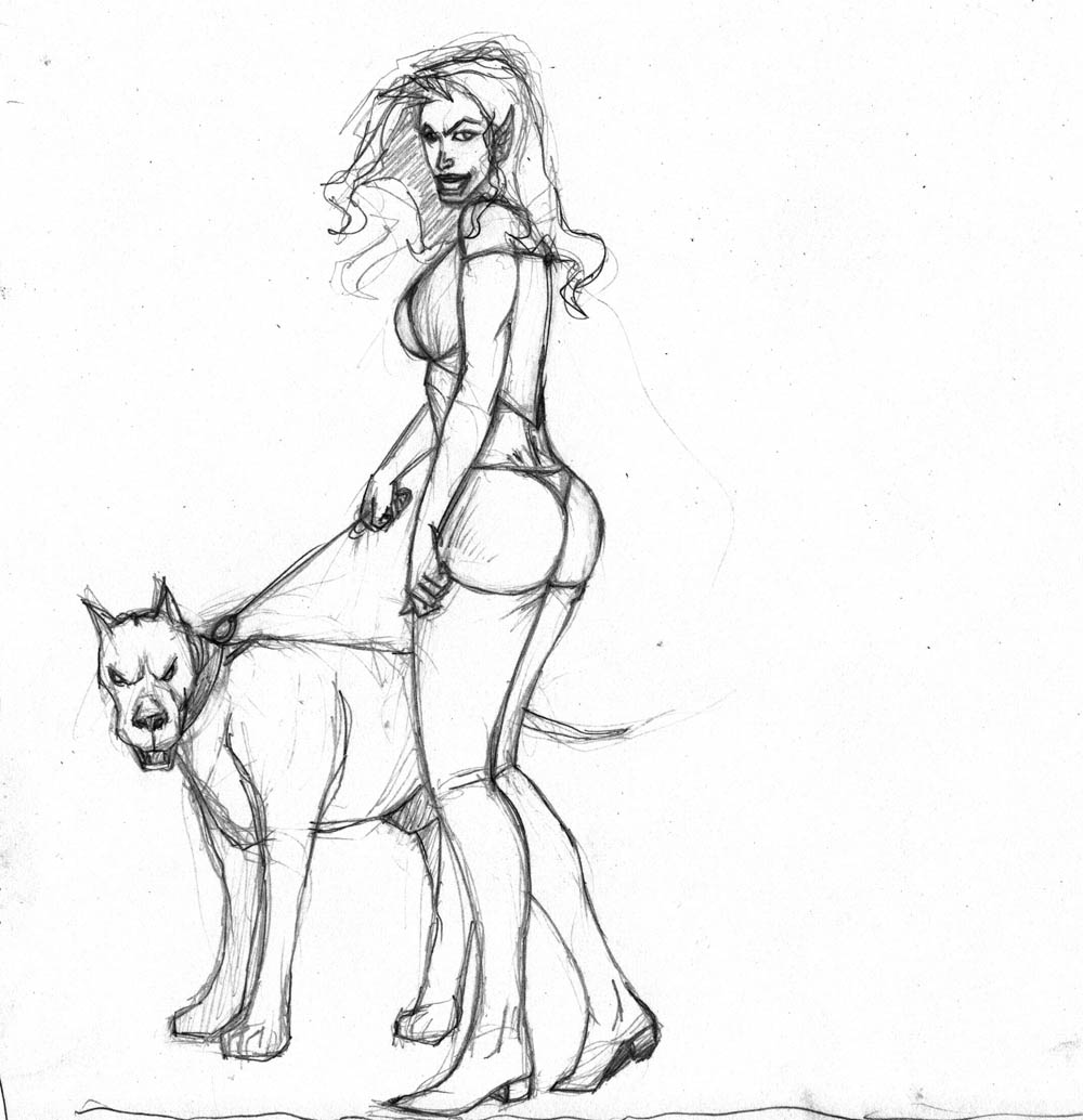 madelyne pryor walks the dog by Selkirk