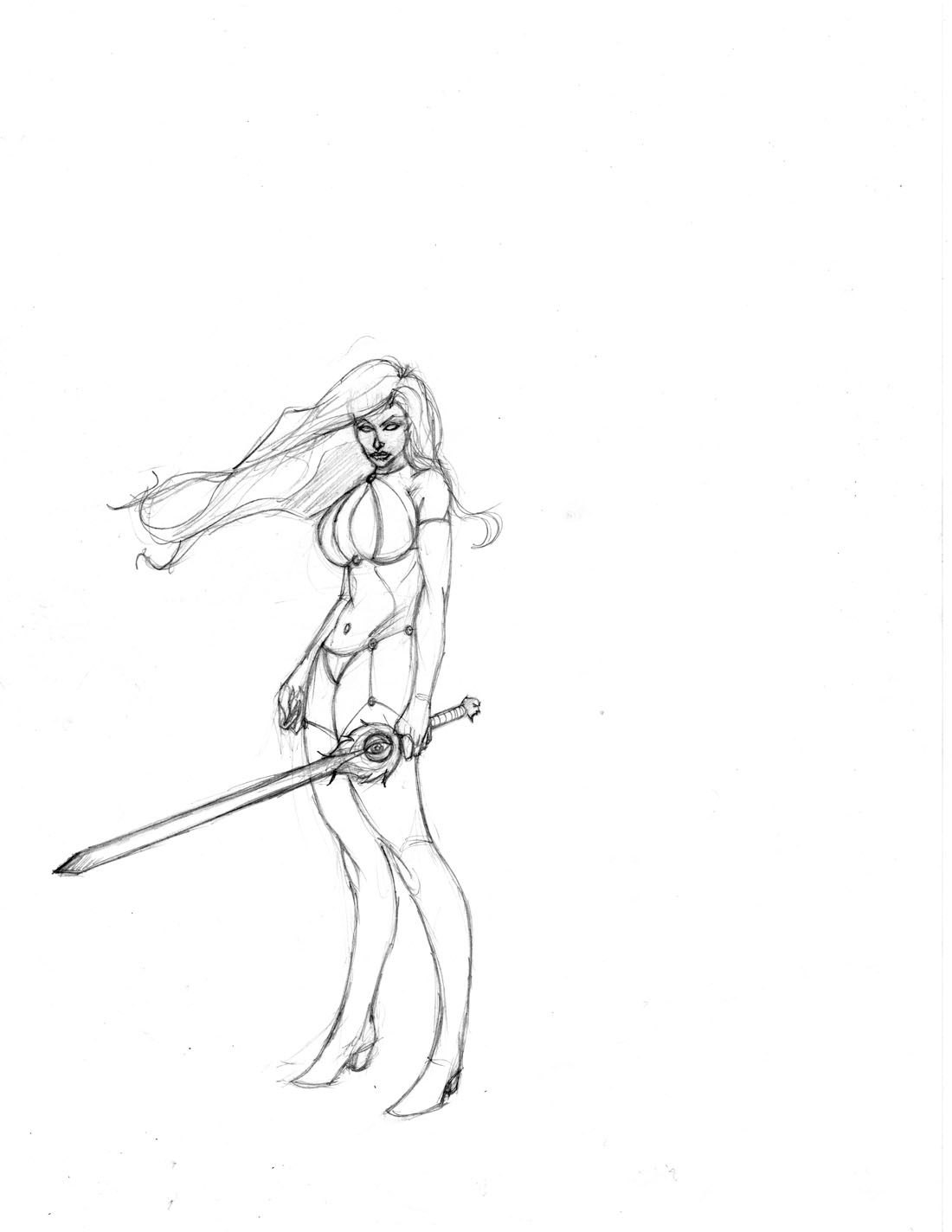 lady death with eyegod sword by Selkirk