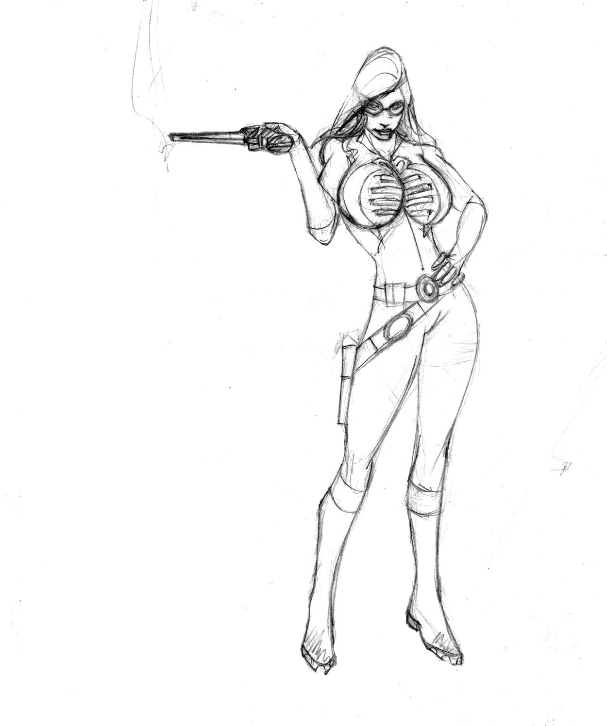 baroness with revolver by Selkirk