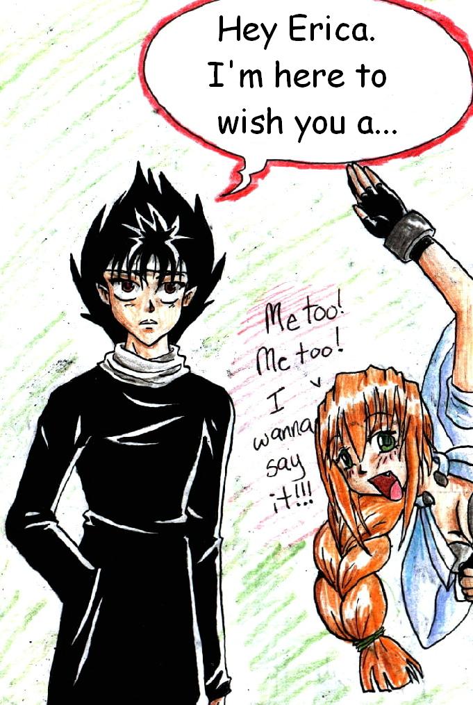Hiei and Excel wish you a... -part 1 by SenayDragon