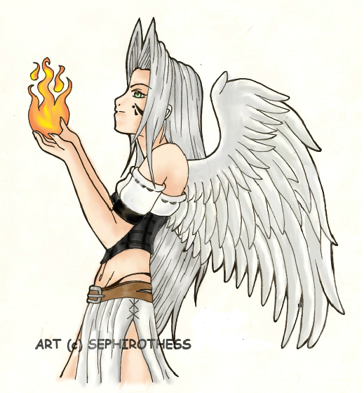 Goddess Of Fire Sephirothess - CGed color by Sephirothess