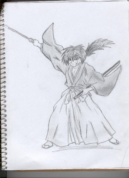 Kenshin with sword by Sesshoumaru_Dbz5