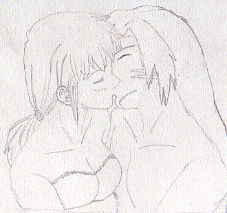 Naru&Sesshy Kiss by Sesshoumaru_Rose_4ever