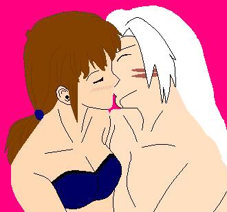 Naru&Sesshy Kiss(colored) by Sesshoumaru_Rose_4ever