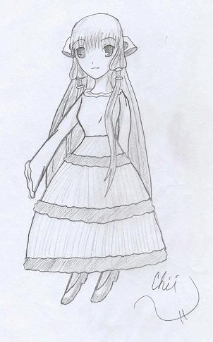 Chii In a pretty dress. by Sesshy_Hiei_Luvr