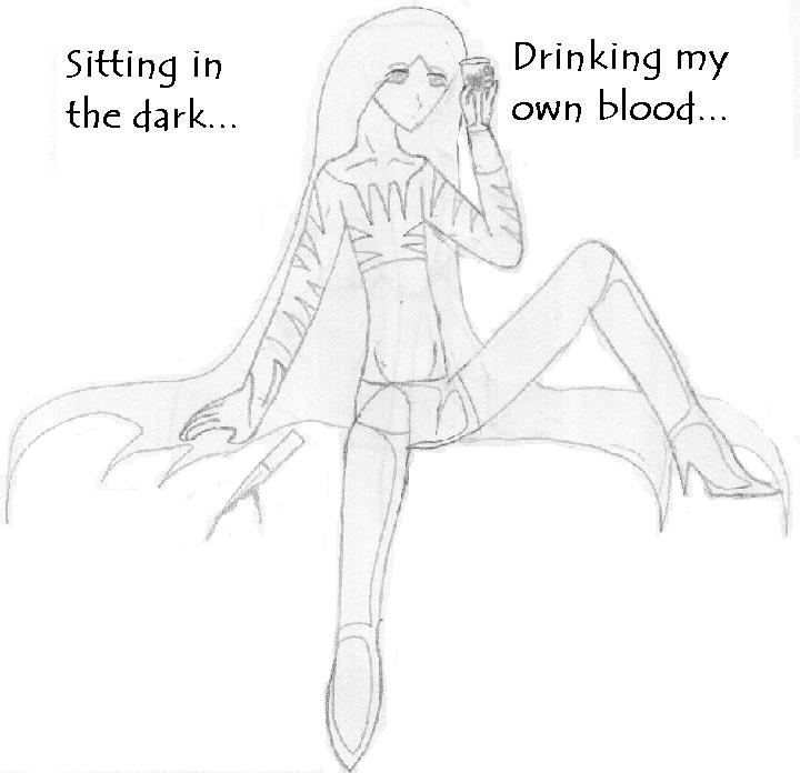 "Drinking my own blood..." by SethsRazorbladeBitch