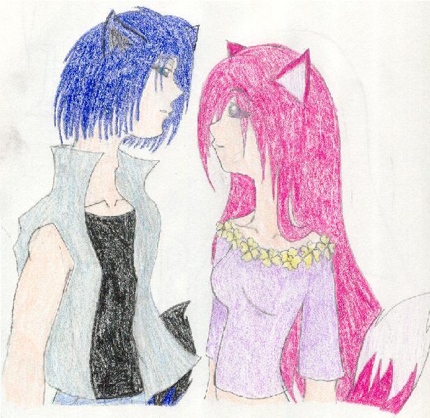 Kitsune Lovers *Art trade w/ AnimeMangaLover* by SethsRazorbladeBitch