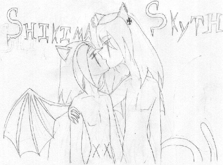 Shikima & Skyth *Art trade w/ draga* by SethsRazorbladeBitch