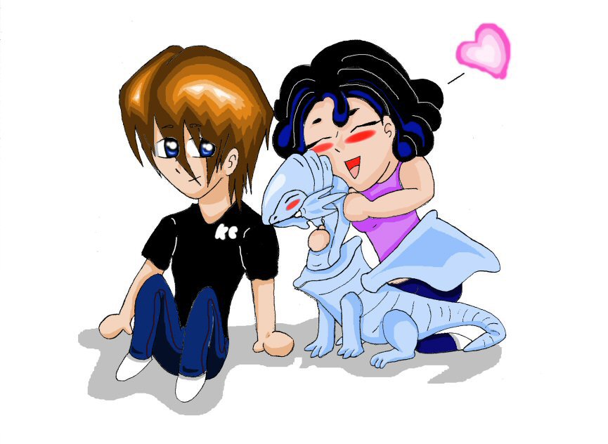 Kaiba and Liz Chibi (Art Trade With PuffBubble) by SetoAngel01