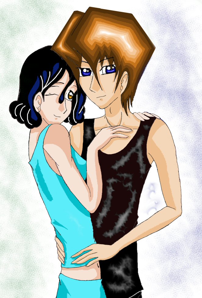 Kaiba and Liz Hug (Art Trade With PuffBubble) by SetoAngel01