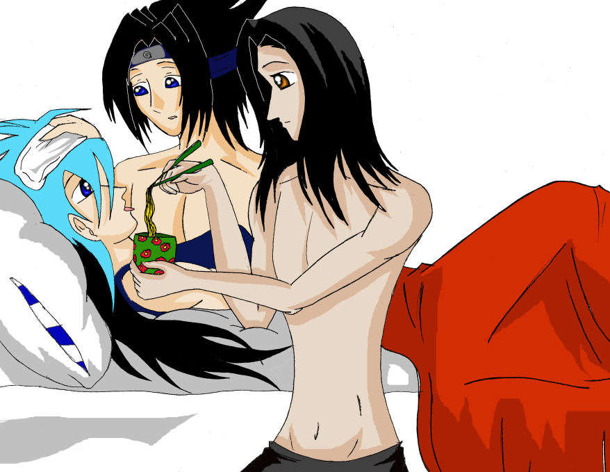 Haku and Sasuke Taking Care of Rose (For GenisSage by SetoAngel01