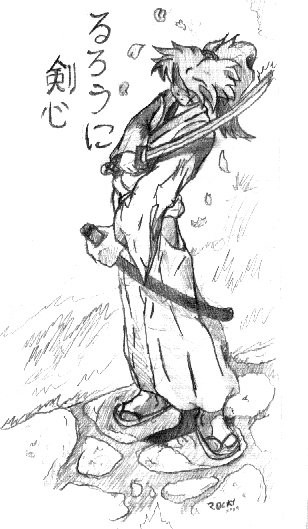 Kenshin Himura Sketch by SewerShark