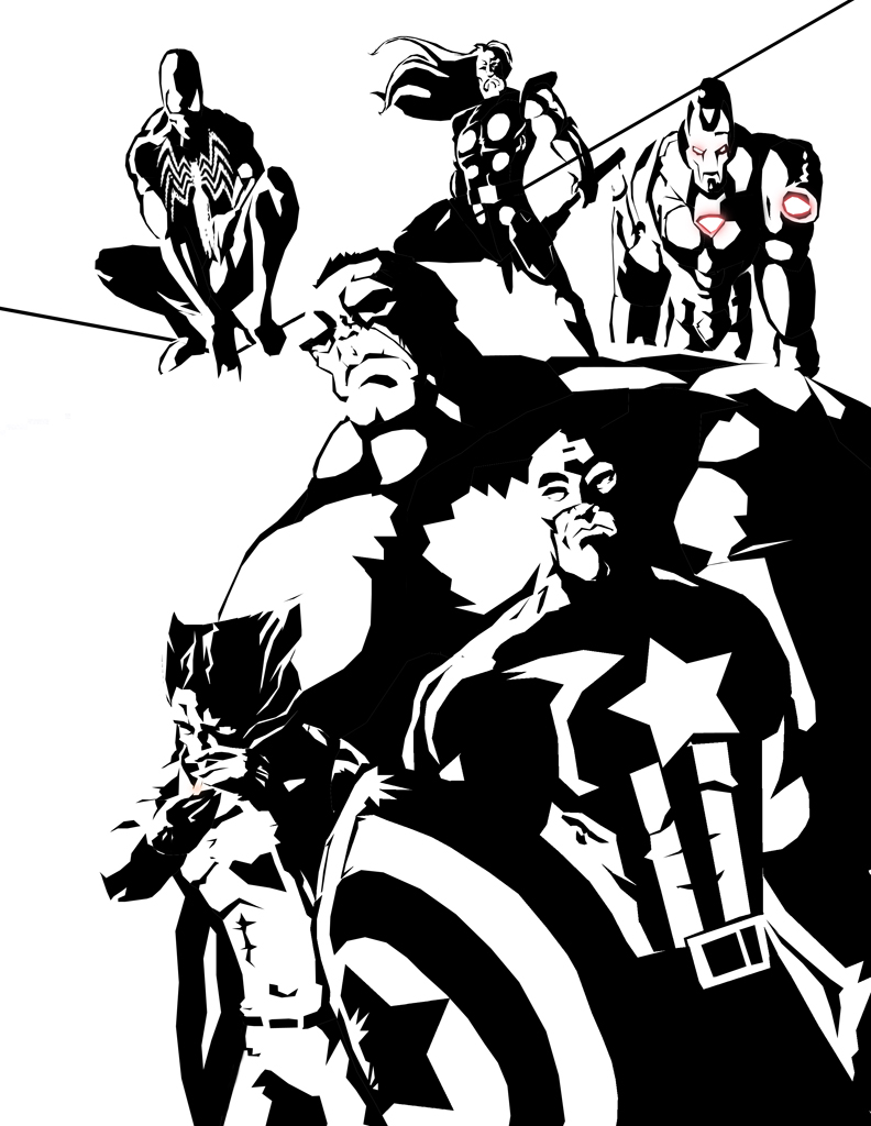 Avengers BW by ShadetheMystic