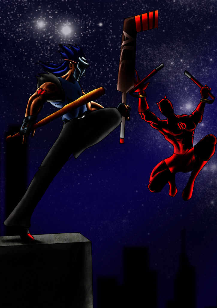 Casey Jones vs. Daredevil by ShadetheMystic