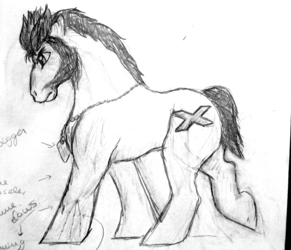sketch of pony-wolverine by ShadinaLonesea