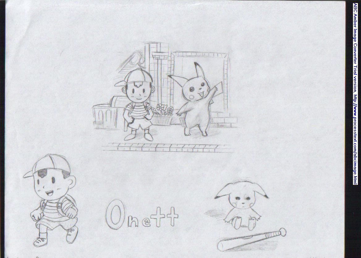 Onett: Ness and Pikachu by ShadowLink_350