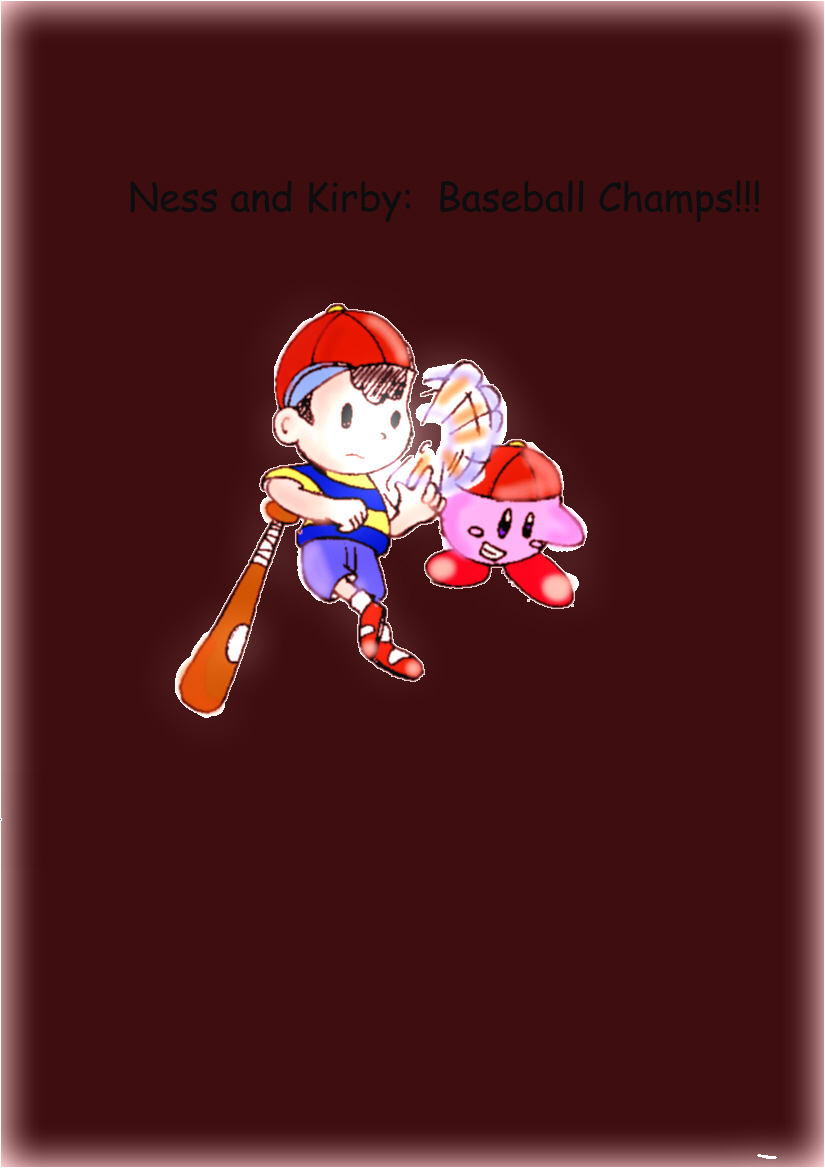 Ness and Kirby: Baseball Champs by ShadowLink_350