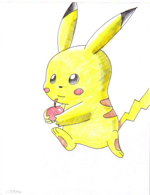 Pikachu with a cherry by ShadowLink_350