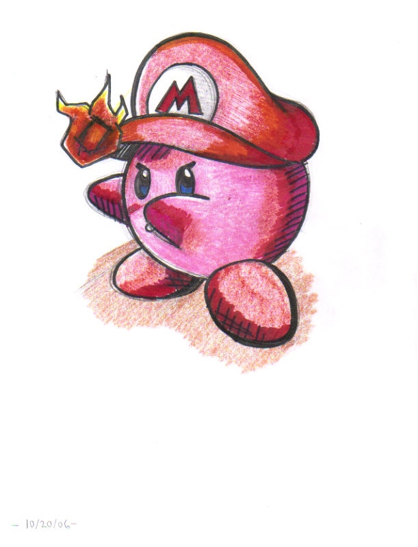 Mario Hat Kirby by ShadowLink_350