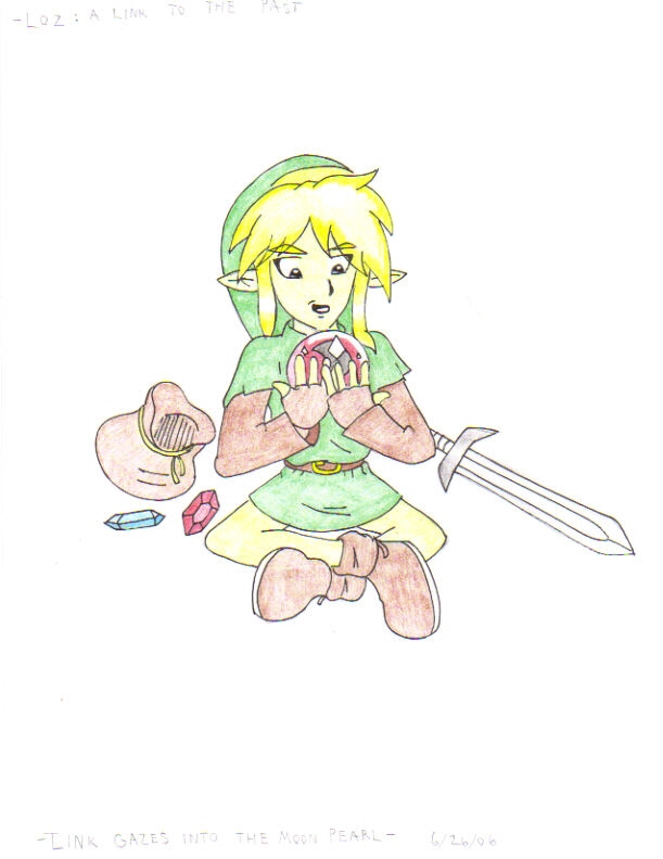 Link gazes into the Moon Pearl by ShadowLink_350