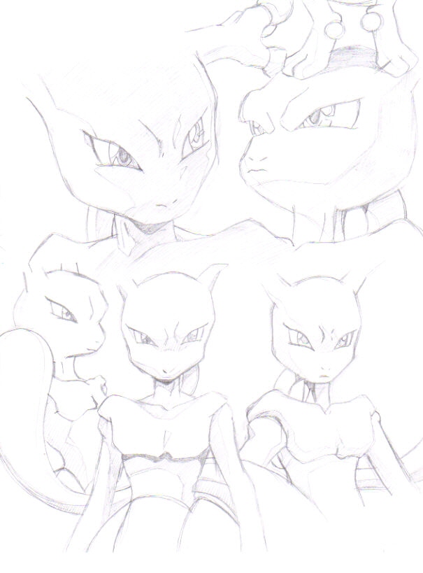 Mewtwo sketch sheet by ShadowLink_350