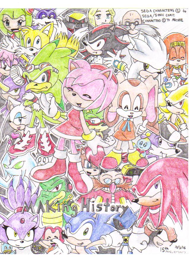 Sonic''s 15th Anniversary(colored) by ShadowLink_350