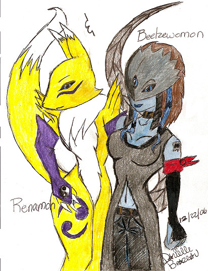 Renamon &amp; Beelzewomon by ShadowMagic