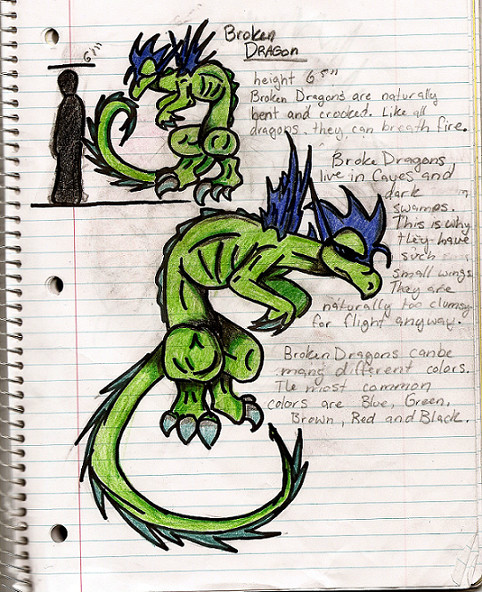 Green Broken Dragon by ShadowMagic