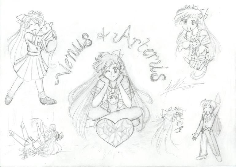 Venus and Artemis sketch for Ralinde by ShadowWing