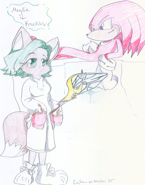 CrazGremlin's Request-Meylin and Knux by Shadow_the_Hedgehog_4ever