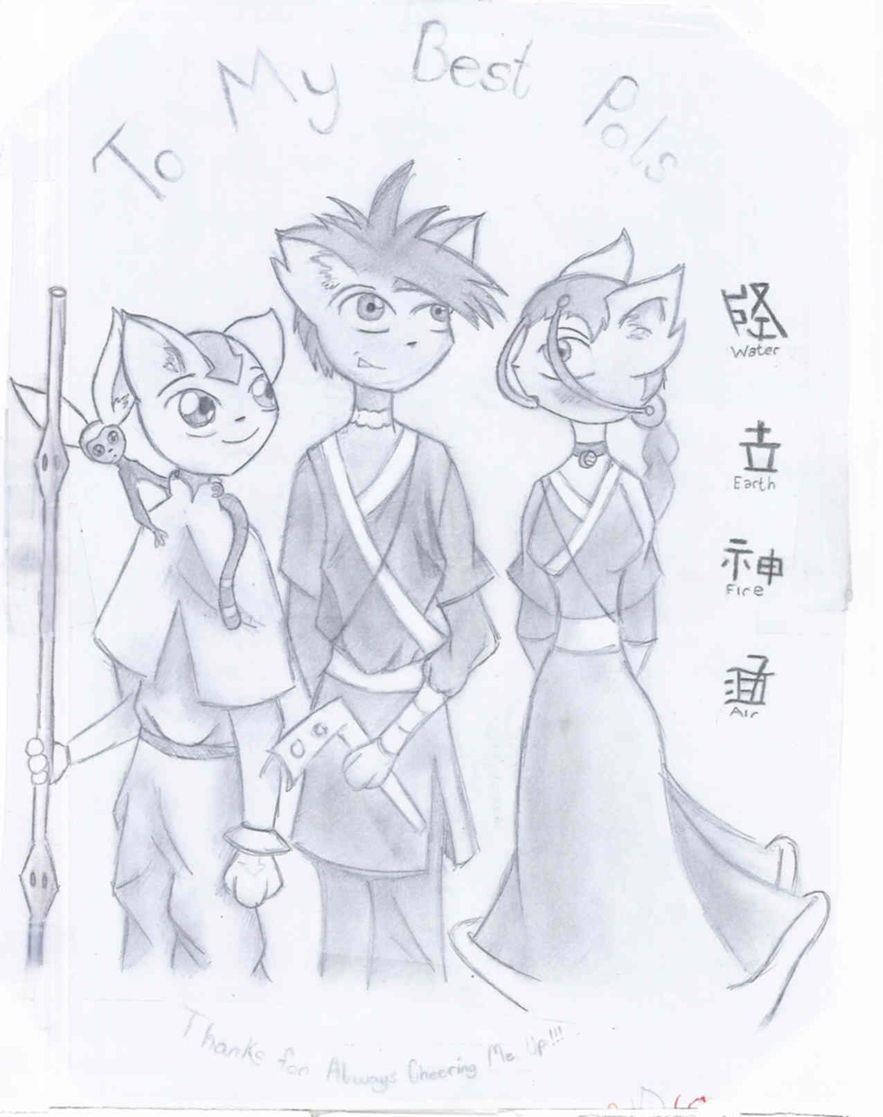 Aang, Sokka, and Katara as Cats(?) by Shadowe_Phoenix