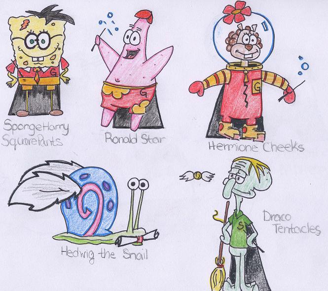Sponge Bob Characters as HP Characters by Shakinala