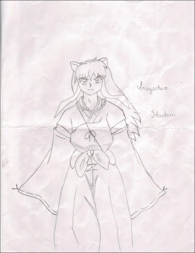 Inuyasha front view (uncolored) by Shantaru