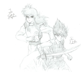 Hiei and Kurama by Shearay752
