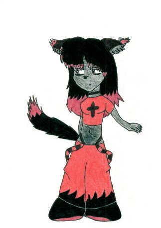 some random wolf demon girl! by Shia