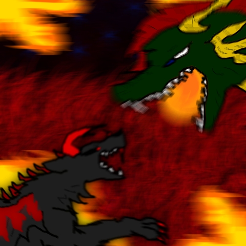 Husky vs Crimson Dragon by Shimmer