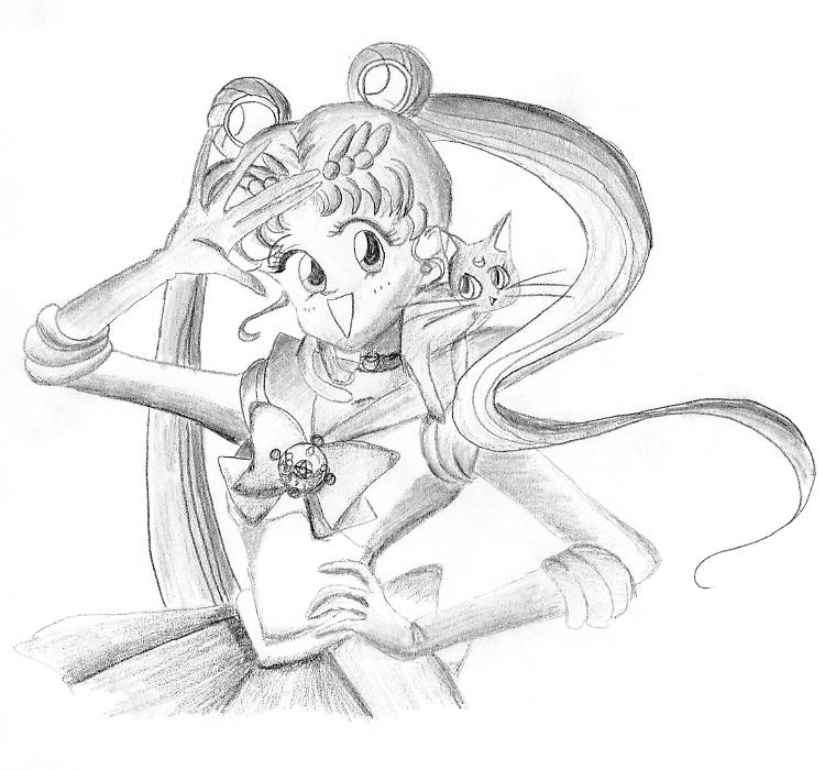Sailor Moon and Luna by Shinigami-no-Kaze