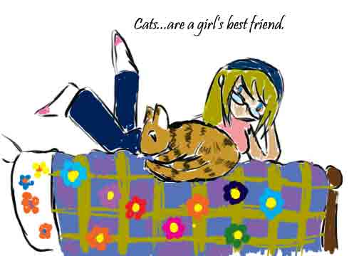 Cats are a girl's best friend by Shiori_Tsumi