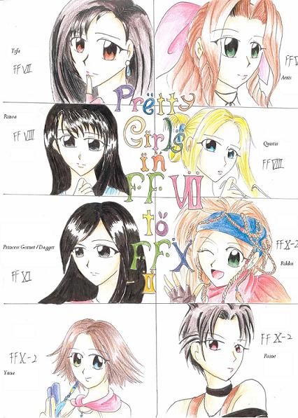 Pretty Girls in FF7 to FF10-2 by Shiriko