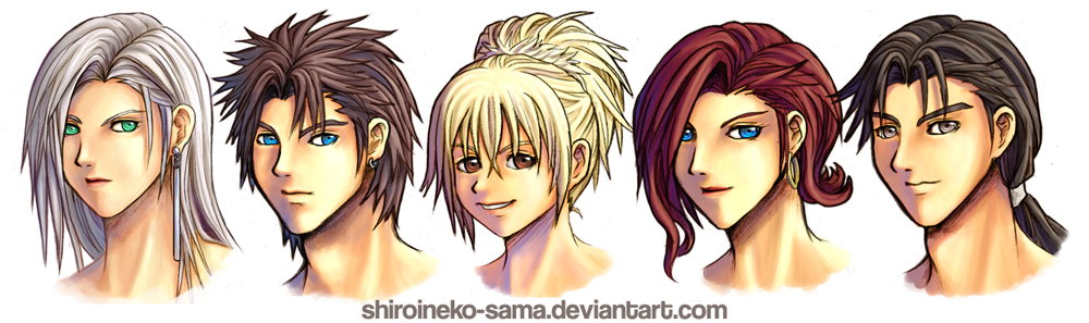 FF7 DoM: Character Portraits by ShiroiNeko1989