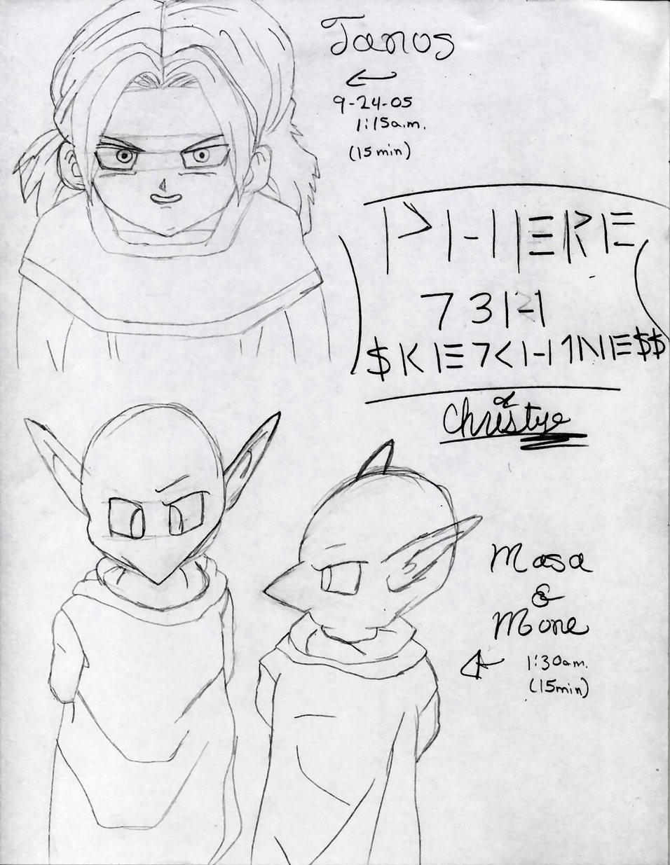 Sketches!! Janus, Masa and Mune by Shiv_Freak