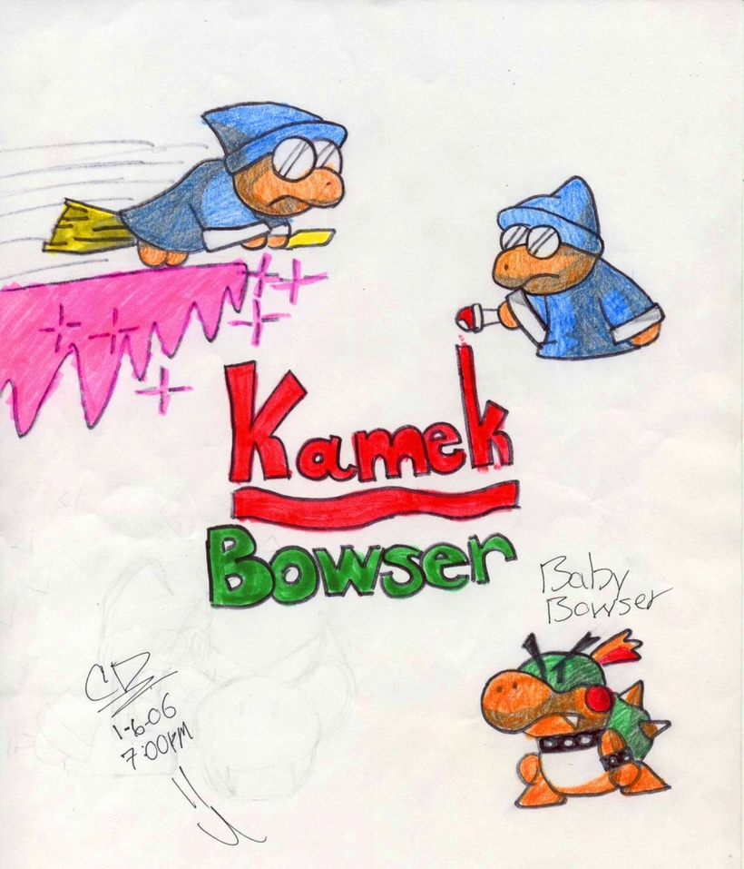 Kamek and Baby Bowzer by Shiv_Freak