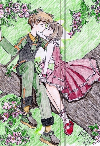Sakura and Syaoran, Sittin' in a Tree, K-I-... by Shukuchan