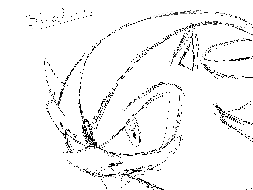 Shadow the hedgehog sketch by SilverFan1997
