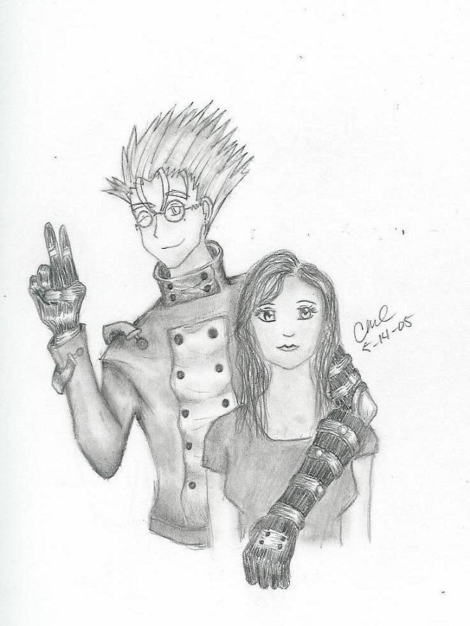 Vash and crazy vash fangirl by SilverKitsune