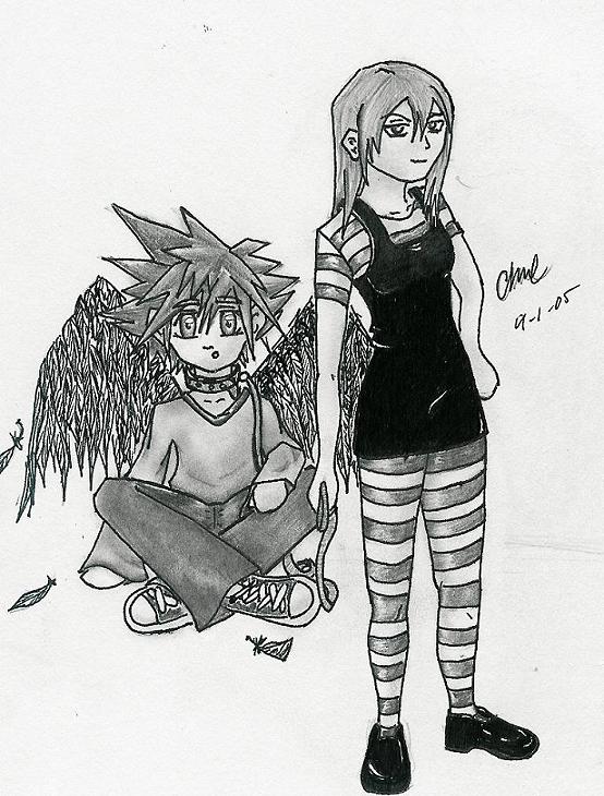 Sora and Demonic_sora by SilverKitsune