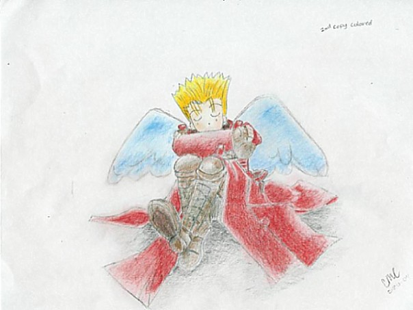 *~sleeping angel vash!~*(COLORED) by SilverKitsune